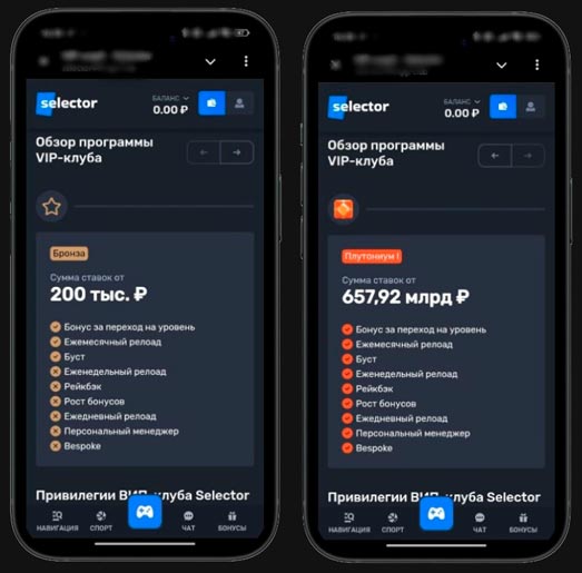 Программа лояльности казино Селектор